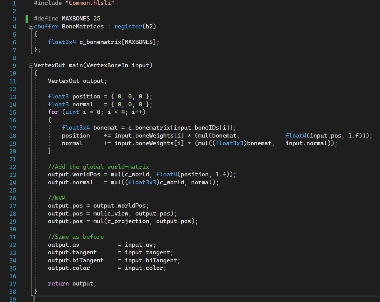 3x4 matrices (constant buffers)